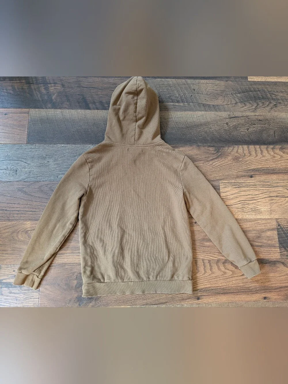 Valabasas Play Hoodie Size 14 Boys Youth Tan Brown Satin Lined Distressed V-Play